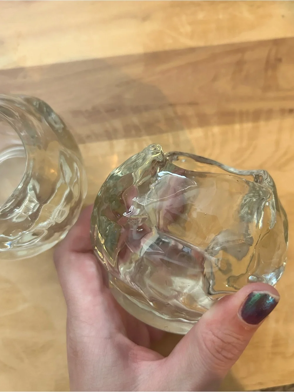 Kosta Boda Snowball Small Crystal Votive Candle Holders Set Of 2
